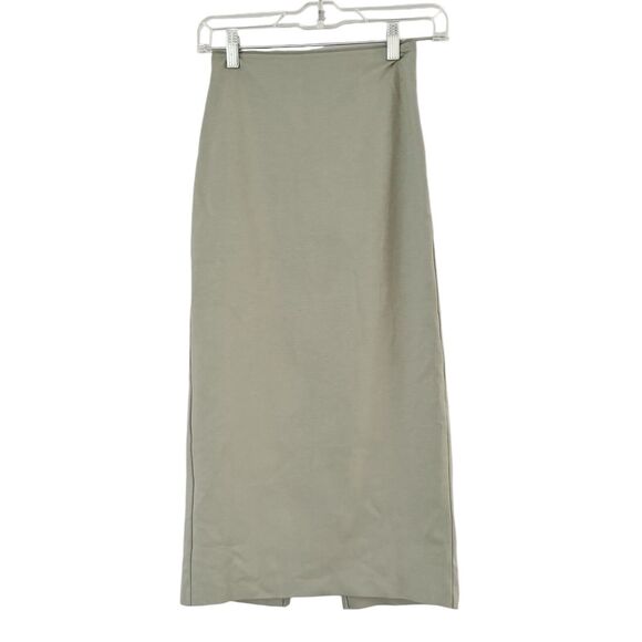 NWOT Everlane The Dream Maxi Skirt Sage Green Stretchy High Waisted Size XXS - Picture 4 of 10